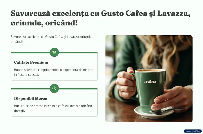 Boabe de cafea Lavazza de înaltă calitate.